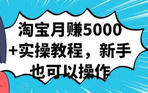 淘宝月赚5000+实操教程，新手也可以操作-皓哥创业笔记