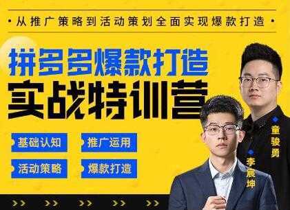 玺承云《拼多多爆款打造实战特训营》一套从入门到高手课程-皓哥创业笔记