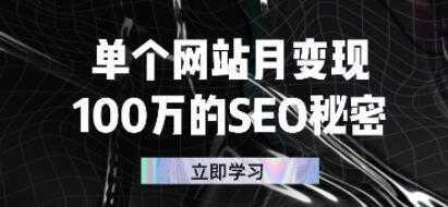 单个网站月变现《100万的SEO秘密》-皓哥创业笔记