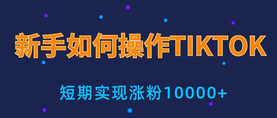 新手小白操作TIKTOK，3天从0到10000粉丝撸美金实战分享-皓哥创业笔记
