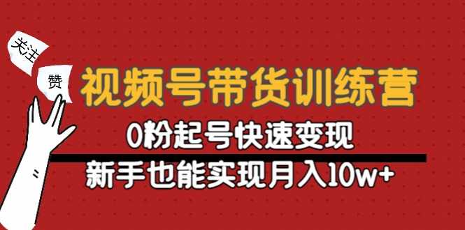 视频号带货训练营：0粉起号快速变现，新手也能实现月入10w+-皓哥创业笔记
