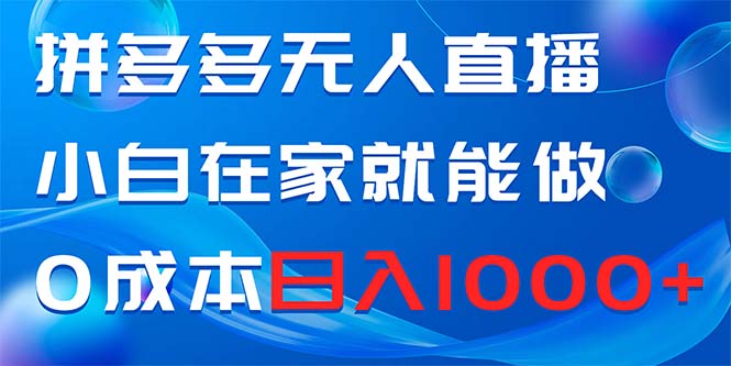 （8450期）拼多多无人直播，小白在家就能做，0成本日入1000+-皓哥创业笔记
