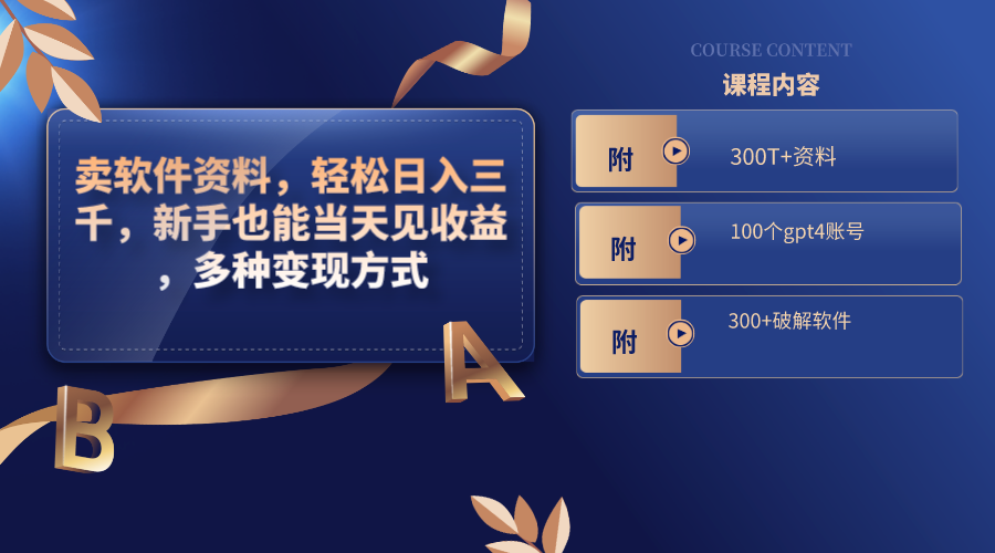 （8582期）卖软件资料，轻松日入三千，新手也能当天见收益，多种变现方式，（附300…-皓哥创业笔记