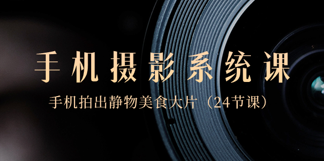 （8671期）0基础-手机摄影系统课，手机拍出静物美食大片（24节课）-皓哥创业笔记