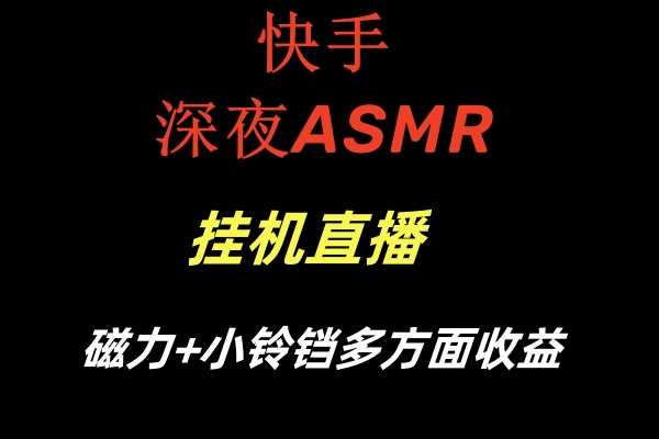 （8758期）快手深夜ASMR挂机直播磁力+小铃铛多方面收益-皓哥创业笔记