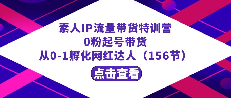 （8776期）繁星·计划素人IP流量带货特训营：0粉起号带货 从0-1孵化网红达人（156节）-皓哥创业笔记