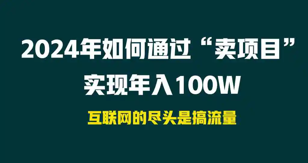 （9147期） 2024年如何通过“卖项目”实现年入100W-皓哥创业笔记