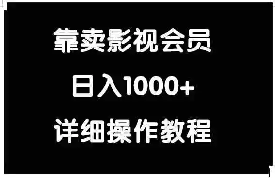 （9509期）靠卖影视会员，日入1000+-皓哥创业笔记