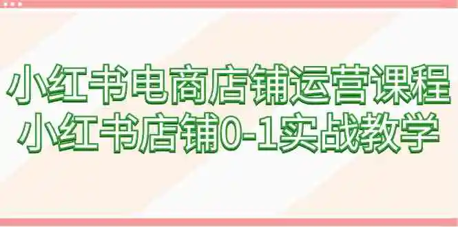 （9249期）小红书电商店铺运营课程，小红书店铺0-1实战教学（60节课）-皓哥创业笔记