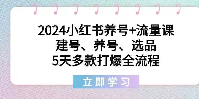 （8974期）2024小红书养号+流量课：建号、养号、选品，5天多款打爆全流程-皓哥创业笔记
