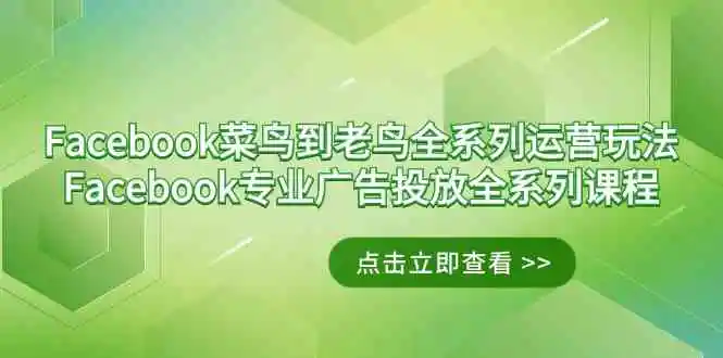 （9065期）Facebook-菜鸟到老鸟全系列运营玩法+Facebook-专业广告投放全系列课程-皓哥创业笔记