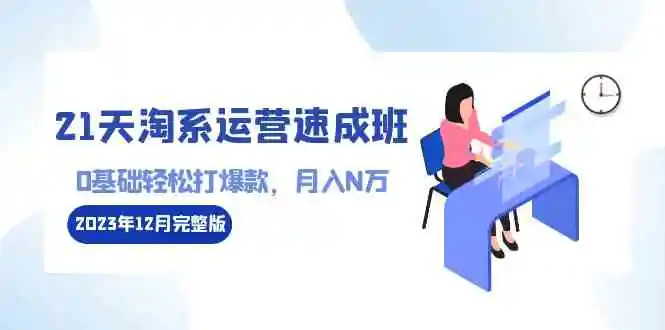 （8910期）21天淘系运营-速成班2023年12月完整版：0基础轻松打爆款，月入N万-110节课-皓哥创业笔记