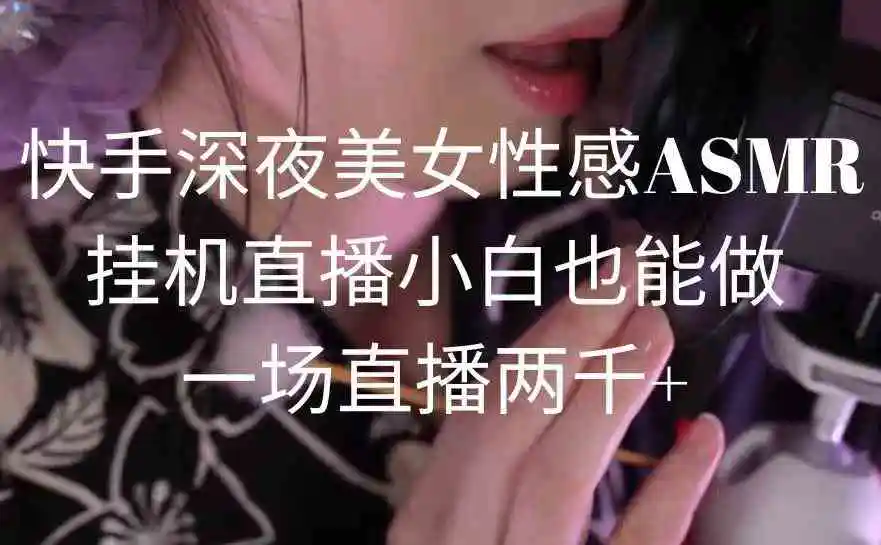 （9243期）快手深夜美女性感ASMR挂机直播，小白也能做，一场直播两千+-皓哥创业笔记