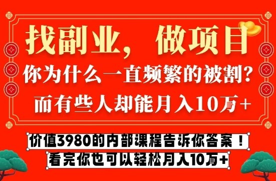 价值3980的网创内部课程，告诉你互联网创业月入10个W的秘密【揭秘】-皓哥创业笔记