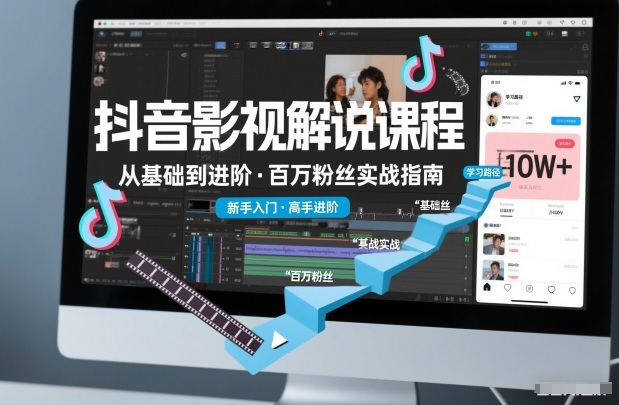 抖音百万粉丝影视解说课程，基础到进阶课，适合新手和进阶学习-皓哥创业笔记