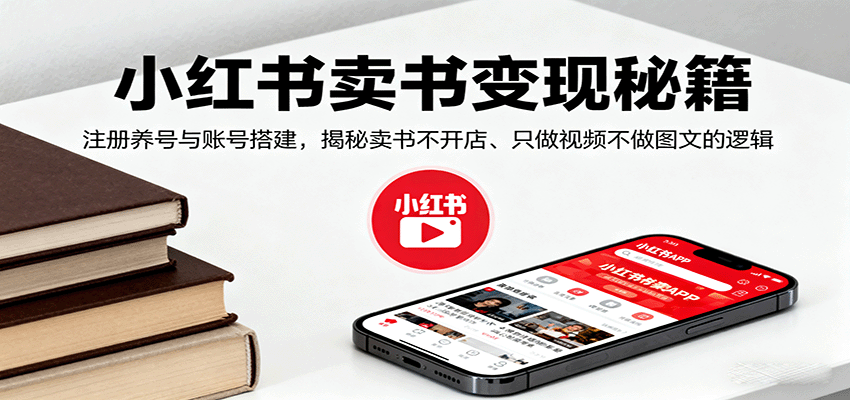 小红书卖书变现秘籍，注册养号与账号搭建，揭秘卖书不开店、只做视频不做图文的逻辑-皓哥创业笔记