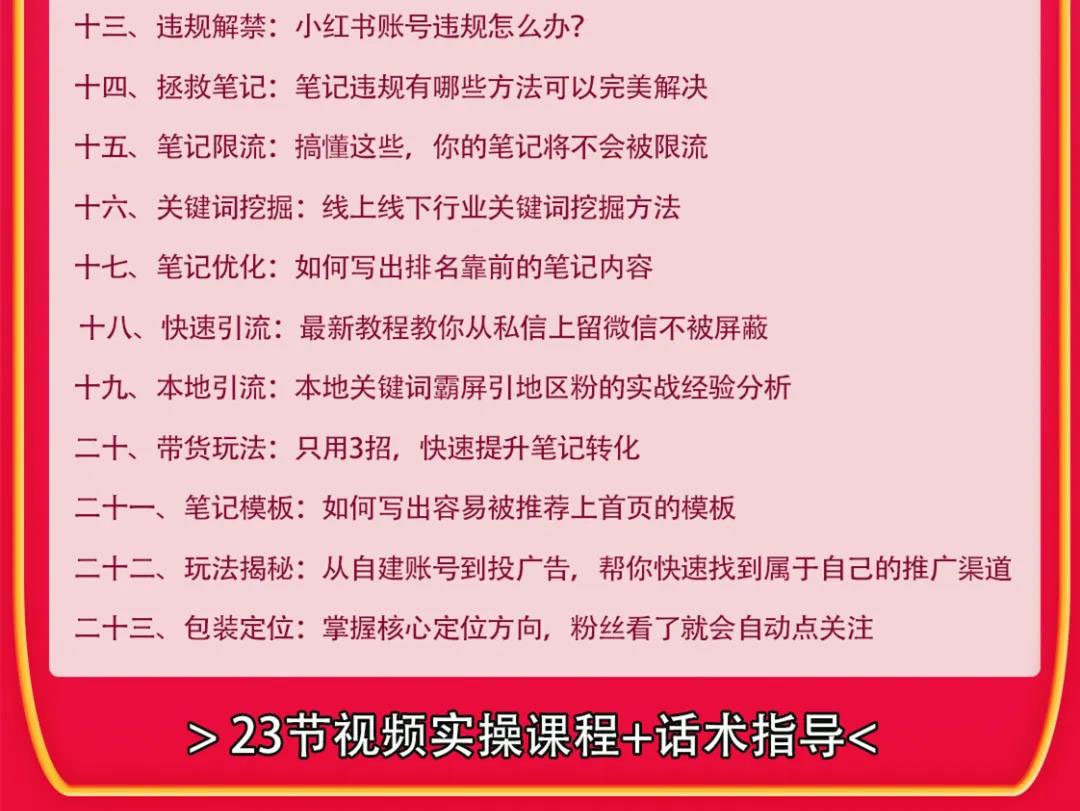 （1630期）小红书爆款推广引流训练课9.0，手把手带你玩转小红书 一部手机即可月入万元-皓哥创业笔记