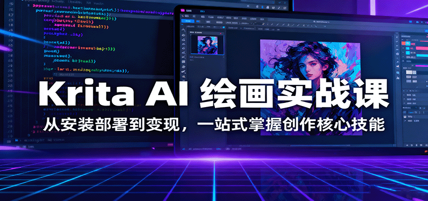 Krita AI 绘画实战课：从安装部署到变现，一站式掌握创作核心技能-皓哥创业笔记