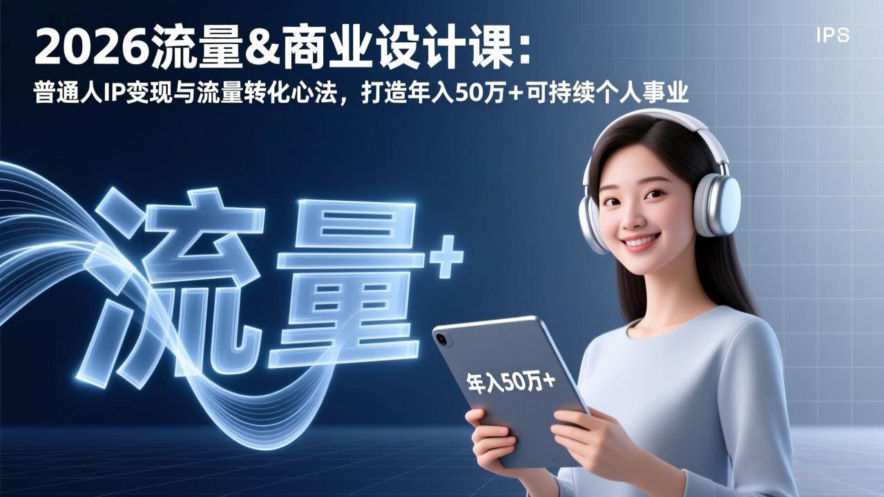 （17246期）2026流量&商业设计课：普通人IP变现与流量转化心法，打造年入50万+可持续个人事业-皓哥创业笔记