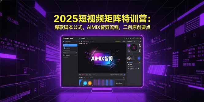 （15475期）2025短视频矩阵特训营：爆款脚本公式，AIMIX智剪流程，二创原创要点-皓哥创业笔记