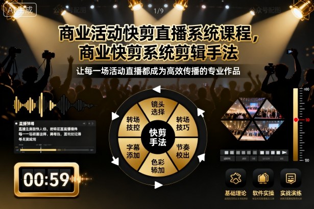 商业活动快剪直播系统课程，商业快剪系统剪辑手法-皓哥创业笔记