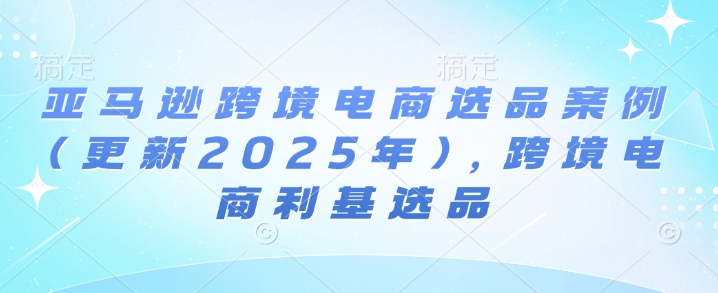 亚马逊跨境电商选品案例(更新2025年10月)，跨境电商利基选品-皓哥创业笔记
