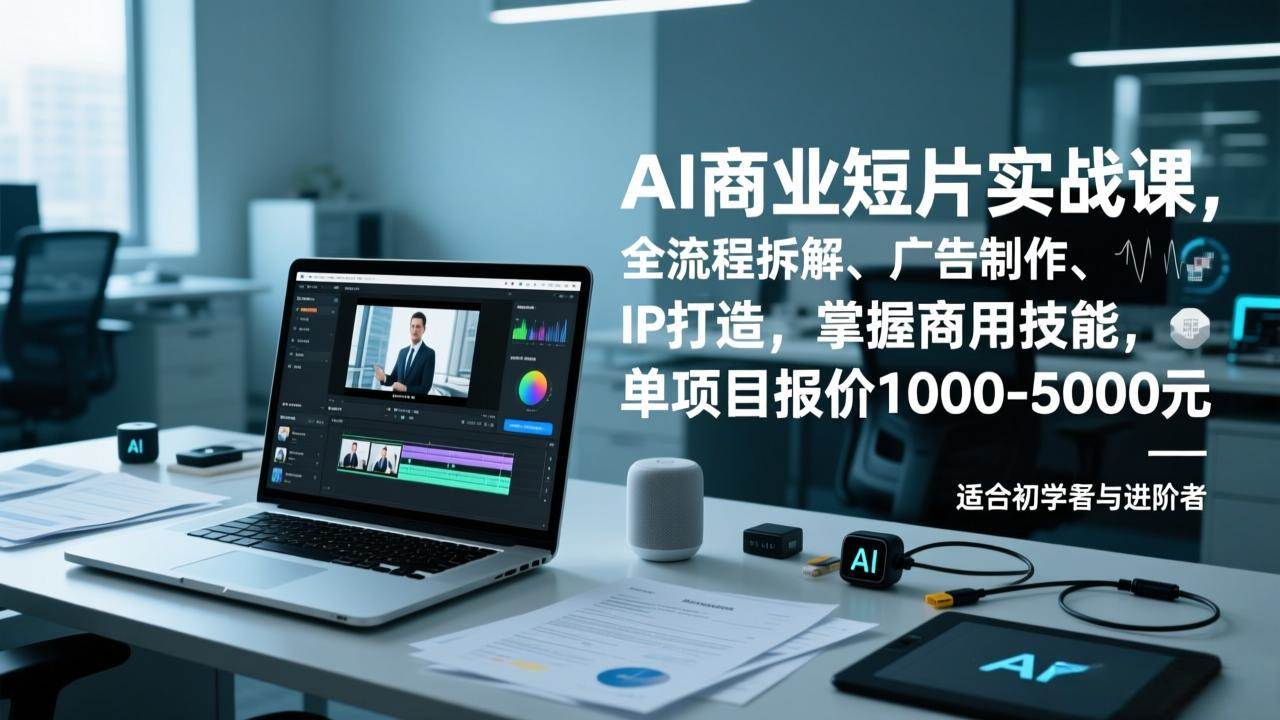 （17050期）AI商业短片实战课，全流程拆解、广告制作、IP打造，掌握商用技能，单项目报价1000-5000元-皓哥创业笔记