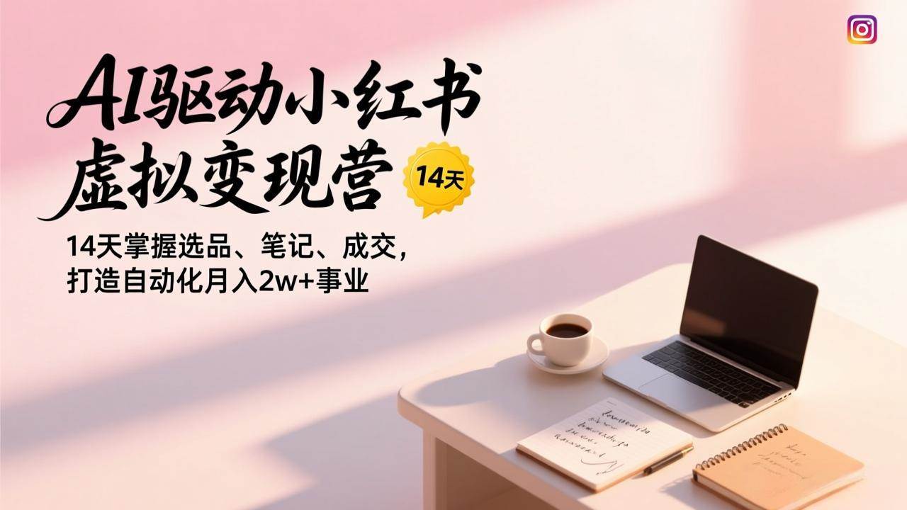 （17204期）AI驱动小红书虚拟变现营，14天掌握选品、笔记、成交，打造自动化月入2w+事业-皓哥创业笔记