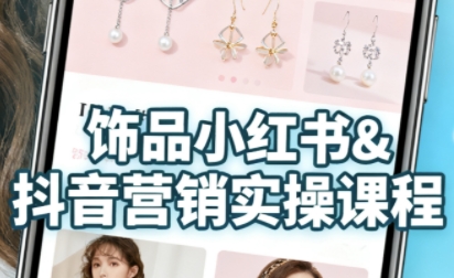 抖音+小红书饰品卖货：货源、开店、内容全教会，让新手快速掌握饰品线上营销全流程，轻松开启变现路-皓哥创业笔记