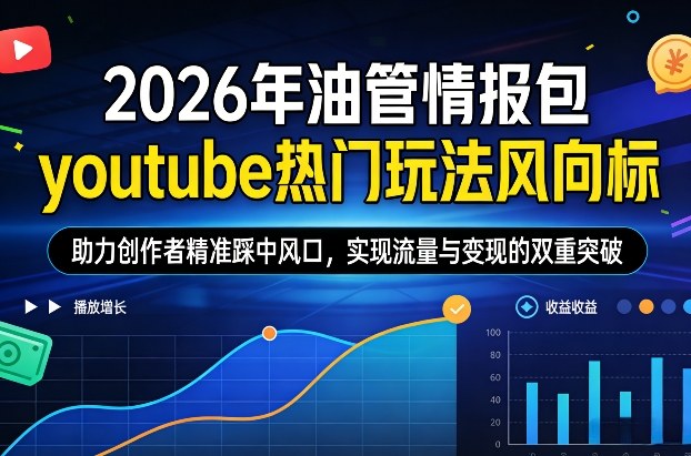 2026年油管情报包，youtube热门玩法风向标，助力创作者精准踩中风口，实现流量与变现的双重突破（更新）-皓哥创业笔记
