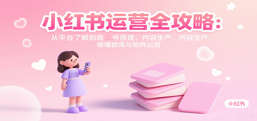 小红书运营全攻略：从平台了解到账号搭建、内容生产，做爆款库与矩阵运营-皓哥创业笔记