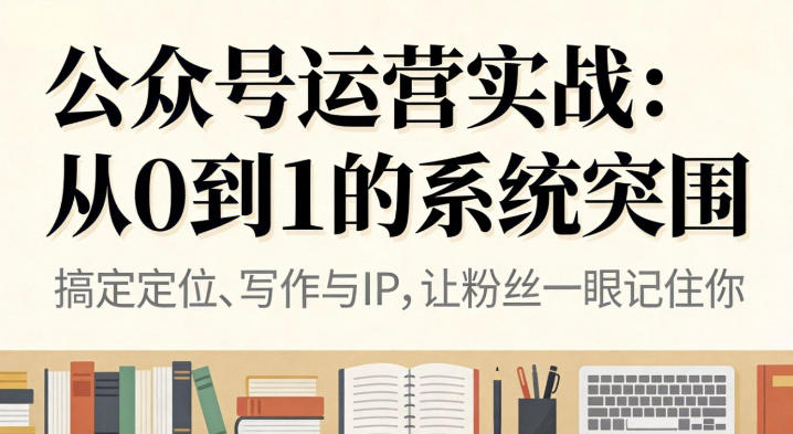 公众号运营实战,从定位到变现的全流程,从0到1的系统突围-皓哥创业笔记