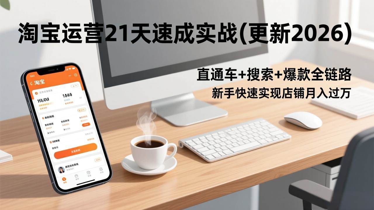 （17201期）淘宝运营21天速成实战(更新2026)，直通车+搜索+爆款全链路，新手快速实现店铺月入过万-皓哥创业笔记