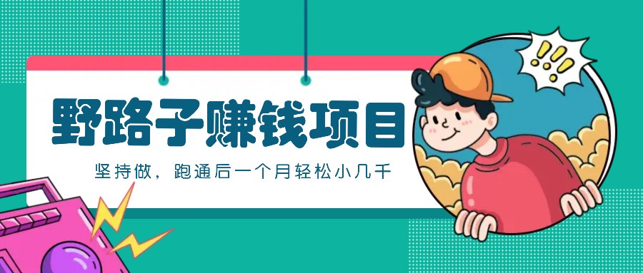 一个人就能操作的野路子赚钱项目,零成本零门槛坚持做,跑通后一个月小几千!-皓哥创业笔记