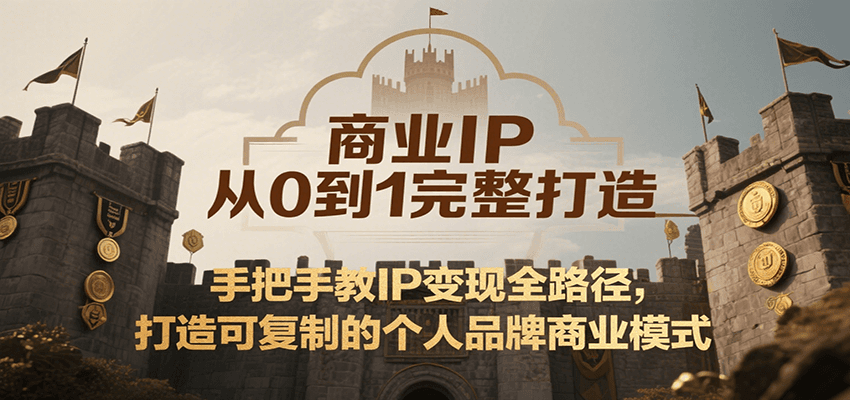 商业IP从0到1完整打造，手把手教IP变现全路径，打造可复制的个人品牌商业模式-皓哥创业笔记