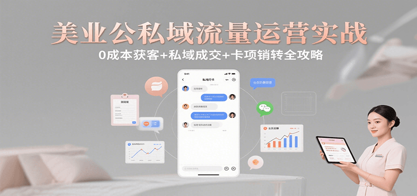 美业公私域流量运营实战：0成本获客+私域成交+卡项销转全攻略-皓哥创业笔记