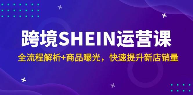 （14832期）跨境SHEIN运营课，全流程解析+商品曝光，快速提升新店销量-皓哥创业笔记