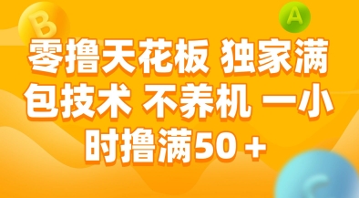 零撸天花板，独家满包技术，不用养机，一小时撸满50+，收益稳定【揭秘】-皓哥创业笔记