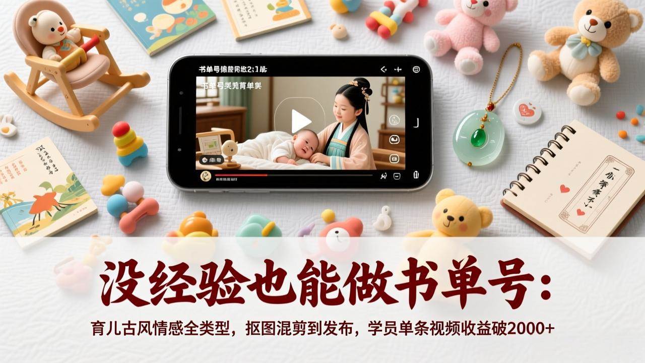 （17389期）没经验也能做书单号：育儿古风情感全类型，抠图混剪到发布，学员单条视频收益破2000+-皓哥创业笔记