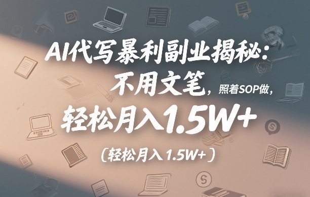 AI代写暴利副业揭秘：不用文笔，照着SOP做，轻松月入1.5W+-皓哥创业笔记