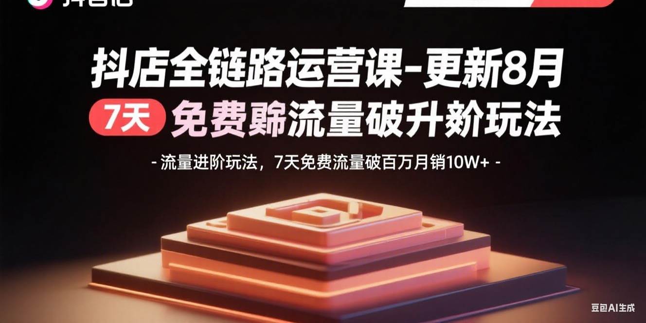 （15918期）抖店全链路运营课-更新8月：流量进阶玩法，7天免费流量破百万月销10W+-皓哥创业笔记