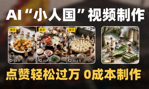 爆款1000W+播放微缩景观迷你小人国AI视频0成本制作全流程教学-皓哥创业笔记