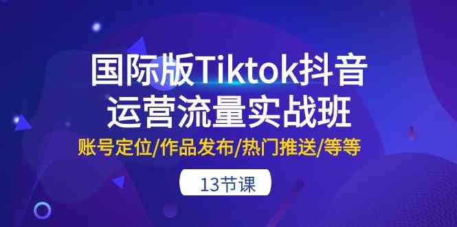 国际版Tiktok抖音运营流量实战班：账号定位/作品发布/热门推送/等等（13节）-皓哥创业笔记