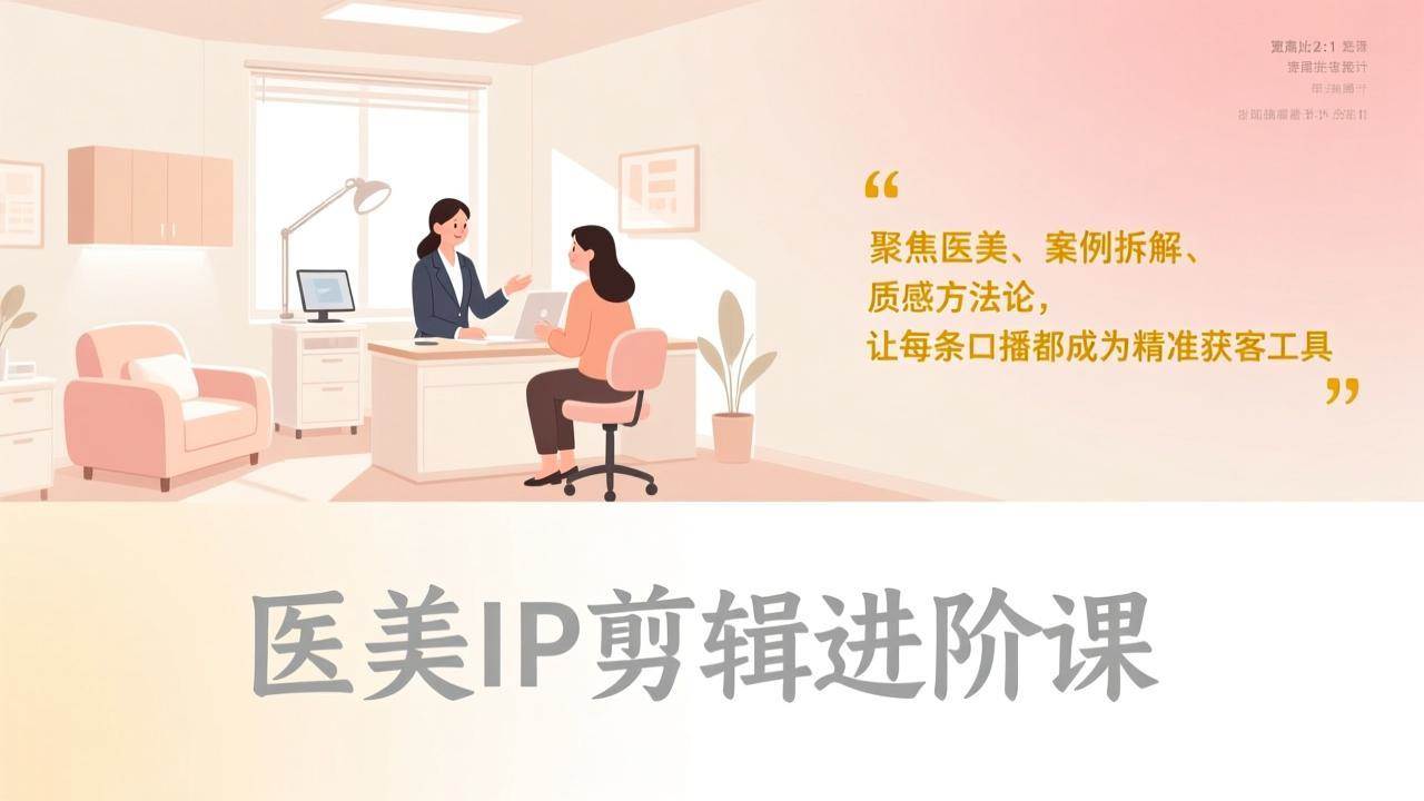 （17303期）医美IP剪辑进阶课，聚焦医美、案例拆解、质感方法论，让每条口播都成为精准获客工具-皓哥创业笔记