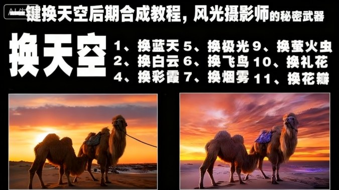 一键换天空后期合成教程，风光摄影师的秘密武器-皓哥创业笔记