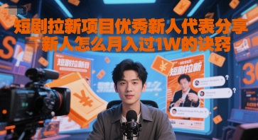 短剧拉新项目优秀新人代表分享新人怎么月入过1W的诀窍-皓哥创业笔记