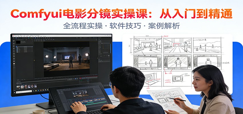 ComfyUI电影分镜实操课：分镜一致性，全流程AI视频制作，零基础也能做专业分镜-皓哥创业笔记