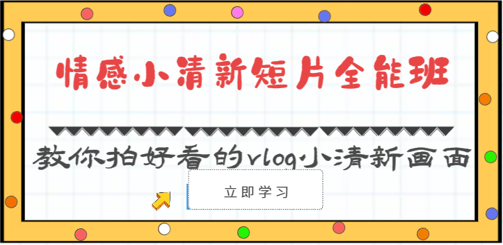 情感小清新短片全能班-教你拍好看的vlog小清新画面（30节课）-皓哥创业笔记