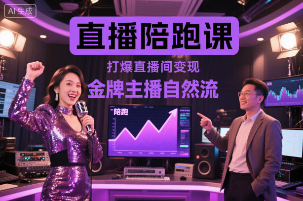 直播陪跑课，金牌主播自然流打爆直播间，复制高变现玩法-皓哥创业笔记