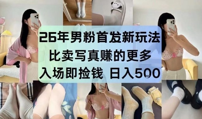 26年男粉首发最新3.0玩法，独此一家，比卖写真賺的更多，入场即捡钱，日入5张【揭秘】-皓哥创业笔记
